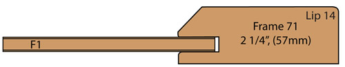 cross section of Tilford cabinet door